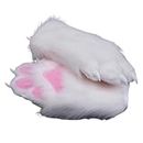 Rolamumu Fursuit Furry Paws, Wearable Cosplay Cat Paws Animal Paws, Japanese Fursuit Comic Con Costume Accessories Women's Gloves (Color : H)