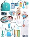 Lehoo Castle Kids Doctor Set, Toy Medical Kits 36 PCS, Pretend Play Doctor Kit Kids with Doctor Costume Doctor Bag Stethoscope, Role Play Set for 3 4 5 Year Boys Girls