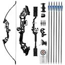REAWOW 30/40LBS Recurve Bows Archery Set Survival Longbow Right Hand With Used for Recurve Bow Target Practice Outdoor Hunting Archery Carbon Arrows and Armguard and Finger Tab