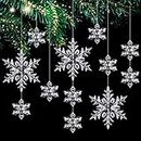 25 Piezas Copos de Nieve Decorativos de Navidad, Copos de Nieve Acrílico Decoración de Árboles de Navidad Colgante, Navidad Adornos Copos de Nieve para Hogar Pard Ventana Escaparate