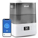 LEVOIT Humidifier for Bedroom Baby Home, 6L Large Tank, Top-Fill Cool Mist Air Humidifier with Quiet Sleep Auto Mode, Smart App & Alexa Control, Essential Oil Diffuser, 60H Runtime for 47㎡, Gray