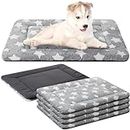 VitalCozy 4 Pcs Dog Bed Mat Dog Crate Pad Reversible Dog Crate Mat Machine Washable Dog Bed Pad Star Pattern Pet Sleeping Mat Kennel Bed Pad for Crate for Small Dogs (18 x 24 x 1.6 Inch)