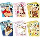 36Pcs Make Your Own Beauty Stickers Sheet,Princess Belle Theme Birthday Party Favors for Beauty Beast Birthday Party Supplies