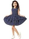 A.T.U.N. All Things Uber nice Polyester Fit and Flare Casual Dress (GDRS BLD_Navy-White_5-6 Years)