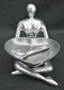 Inspired Generations "Lady Love" Heart Shaped Candy Dish Sitting Woman; Aluminum