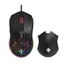Cosmic Byte Firestorm RGB Wired Gaming Mouse, 67 Grams, 12400DPI, 1000Hz Polling, Pixart 3327 Sensor, 10M Switches, Paracord Cable, Software Support Upgraded PTFE Feet (Black)