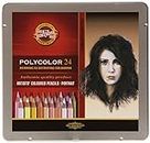 Koh-I-Noor - Polycolor, Set di matite colorate da disegno, 24 pz. , Modelli/Colori Assortiti, 1 Pezzo