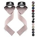 Fitgriff® Lifting Straps (Padded) for Strength Training, Bodybuilding, Fitness - Deadlift Straps - Lifting Straps - for Women and Men (Blush Pink (Silicone), X-Small (Under 16 cm Wrist Circumference))