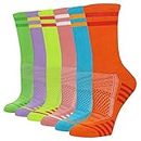 FUNDENCY Women's Athletic Crew Socks 6 Pack, Running Breathable Cushion Socks with Arch Support
