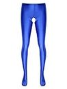 IEFIEL Pantalon de Compression Fitness Homme Collants Moulante Translucide Legging Sculptant Sports Eentraînement Yoga Slim Extensible Pants Push Up Baselayer Z Crotchless Bleu XL