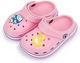 GINZER Toddler/Baby Boys Girls Kids Cute Slip-on Beach Slipper, Garden Water Shoes Outdoor Summer Clogs Sandals, Lightweight Pool Shower Slipper Pink