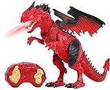 Kiddie Play Remote Control Dinosaur Toys LED Light Up Walking Dragon Roaring and Spraying Smoke Realistic t rex Dinosaur Toys for Boys and Girls 3-12 Years