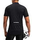 Bikewa Men's Cycling Jersey Moisture Wicking Short Sleeve UPF Half Zip Bike Road Riding Biking Shirts for Men Zipper Pockets