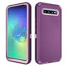 Asuwish Phone Case for Samsung Galaxy S10 Plus Cell Cover Hybrid Rugged Shockproof Hard Protective Heavy Duty Mobile Accessories Glaxay S10+ Galaxies S10plus 10S Edge S 10 10plus Cases Women Purple