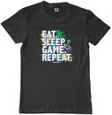 Threadrock Kids Eat Sleep Game Repeat Youth T-shirt Video Games Nerd Geek