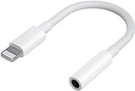 (MFi Certified) Lightning to 3.5mm Ear Phone Headphone Adapter Audio Converter dongle Connector Compatible with iPhone 13/13 Pro/13 Pro Max/12/12 Pro/11/X/XS/8/7/i-Pad