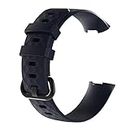 MASKED Silicone Wrist Band Strap for Fitbit Charge 3 / Charge 4 Smartbands (Large, Dark Blue)