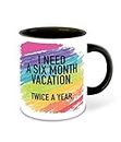 WHATS YOUR KICK® Funny Quotes Inspiration Printed Black Inner Colour Ceramic Coffee Mug- Best Funny Quotes Design, Fun, Best Gift | Comedy, Pattern (Multi 12)