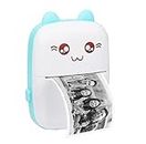 Kankodo Portable Printer, Mini Pocket Wireless Bluetooth Thermal Printers with 1 Rolls Printing Paper for Android iOS Smartphone, Work Study Photo Label Notes Memo Picture Inkless Printing Multicolor