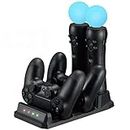 OSTENT 4 in 1 Charger Power Station Dock Stand for PS4 PS VR Controller