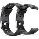 AGPTEK Smart Watch Bands Replacement for LW11 22mm 2 Pack Black
