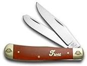 Frost Family 40th Anniversary Dark Red Smooth Bone 1/600 Trapper Pocket Knife 40-108DRSB