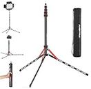 AMBITFUL Light Stand 220 cm - Aluminium Lamp Tripod Portable Tripod Lighting Tripod Load 2.5 kg Photo Light Stand for Outdoor Photography Ring Light Flash Light ，Weight 600g with Carry Bag (GM220)