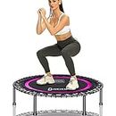 DARCHEN 450 lbs Mini Trampoline for Adults, Indoor Small Rebounder Exercise Trampoline for Workout Fitness, 450 lbs Max-Load Bungees for Quiet and Safely Cushioned Bounce, 40 Inch Gym Trampoline
