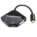 cabledeconn adattatore multiporta, da USB-C 3.1 di tipo C (compatibile con Thunderbolt 3) a HDMI DVI VGA 4 K, per MacBook Pro