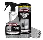 Weiman Stainless Steel Cleaner Kit - Fingerprint Resistant, Removes Residue, Water Marks and Grease from Appliances - Works Great on Refrigerators, Dishwashers, Ovens, and Grills