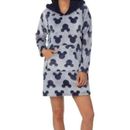 Disney Intimates & Sleepwear | Disney Mickey Mouse Hooded Fleece Gown Pajama Pj's Sleep Shirt, Size Large | Color: Blue/Gray | Size: L