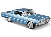 Maisto - 1/24 Scale Model Compatible with Chevrolet Impala SS Replica Car Model 1964 (Blue)