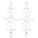 Yius Wall Candle Sconces, Metal Elegant Hanging Candlestick Decorative, Vintage Candle Sconces Holders Wall Art for Wedding Party Dinning Room Fireplace Events Decor(White,size:2Pcs)