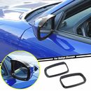 2P Car Side Mirror Rain Eyebrow Cover For Dodge Charger 15-23 Accessories Black