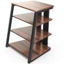 FITUEYES Design 4-Shelf Storage AV Media Stand Height-adjustable Wooden Corner Stand for PS4/ Record Player, Eiffel Series