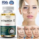 Cápsulas de vitamina E 1000 UI - antienvejecimiento natural, antioxidante, apoya la salud de la piel