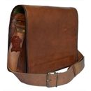 Genuine Leather Laptop Bag Men's Messenger Work Bag Brown Crossbody Shoulder Bag