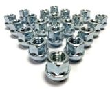 20x M12 x 1.5, 19mm Hex, Tapered Seat, Open Alloy Wheel Nuts (Silver) Ford Focus