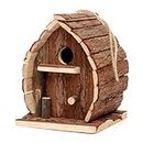 CKB LTD Bird Nesting Box House Wooden Hanging Nest Box Home for Birds Rustic Natural Weatherproof Ideal For Any Size Garden Outdoors Tree Or Balcony