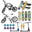 SHAOOU Mini Finger Skateboards Toy Set，Finger Bikes Bmx Mountain Bike Finger Scooter Pro Fingerboard With Wheels Tool Accessories Set Finger Board Party Favors Gifts For Boys Girls Adults (22)