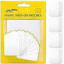 ZEFFFKA Premium Quality Fabric Iron-on Patches Inside & Outside Strongest Glue 100% Cotton White Repair Decorating Kit 12 Pieces Size 3" by 4-1/4" (7.5 cm x 10.5 cm)