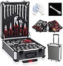 Amazing Tour 810 Pcs Tool Set Case Mechanics Kit Box Organize Castors Toolbox Trolley + Free Glove