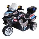Electric Motorcycle for Kids – 3-Wheel Battery Powered Motorbike for Kids Ages 3 -6 – Fun Decals, Reverse, and Headlights by Lil’ Rider (Black)