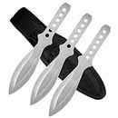 KOSxBO® Set Darts Wurfmesser Silver Edition inkl. Etui 3 hochwertige Kunai Messer - silbernes Wurfmesser Set - Messer werfen für Profis