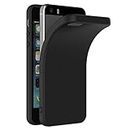 Verco Kompatibel mit iPhone SE Hülle (1. Gen.) und iPhone 5/5s Hülle, Matte Rückschale Schutzhülle für iPhone 5/5S/SE Case Silikon Handyhülle - Schwarz