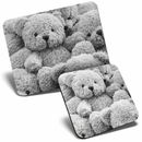 Mouse Mat & Coaster Set - BW - Teddy Bear Toys Kids Childrens  #42753