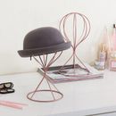 Everly Quinn Freestanding Hat Stand in Rose Gold Metal in Gray/Orange/Pink | 11.75 H x 6.25 W x 6.25 D in | Wayfair