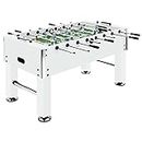 vidaXL Football Table - Steel Construction - White Finish - Tournament Standard Size - Non-Slip Handles - Adjustable Height - Complete Set for One-on-One and Group Play