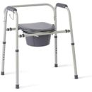 Two Medline Steel 3-in-1 Bedside Commodes, Portable Toilet Damaged Boxing&1 seat