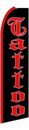 TATTOO Banner Flag Only BLACK Red 3’ Wide Flutter Advertising Swooper Feather